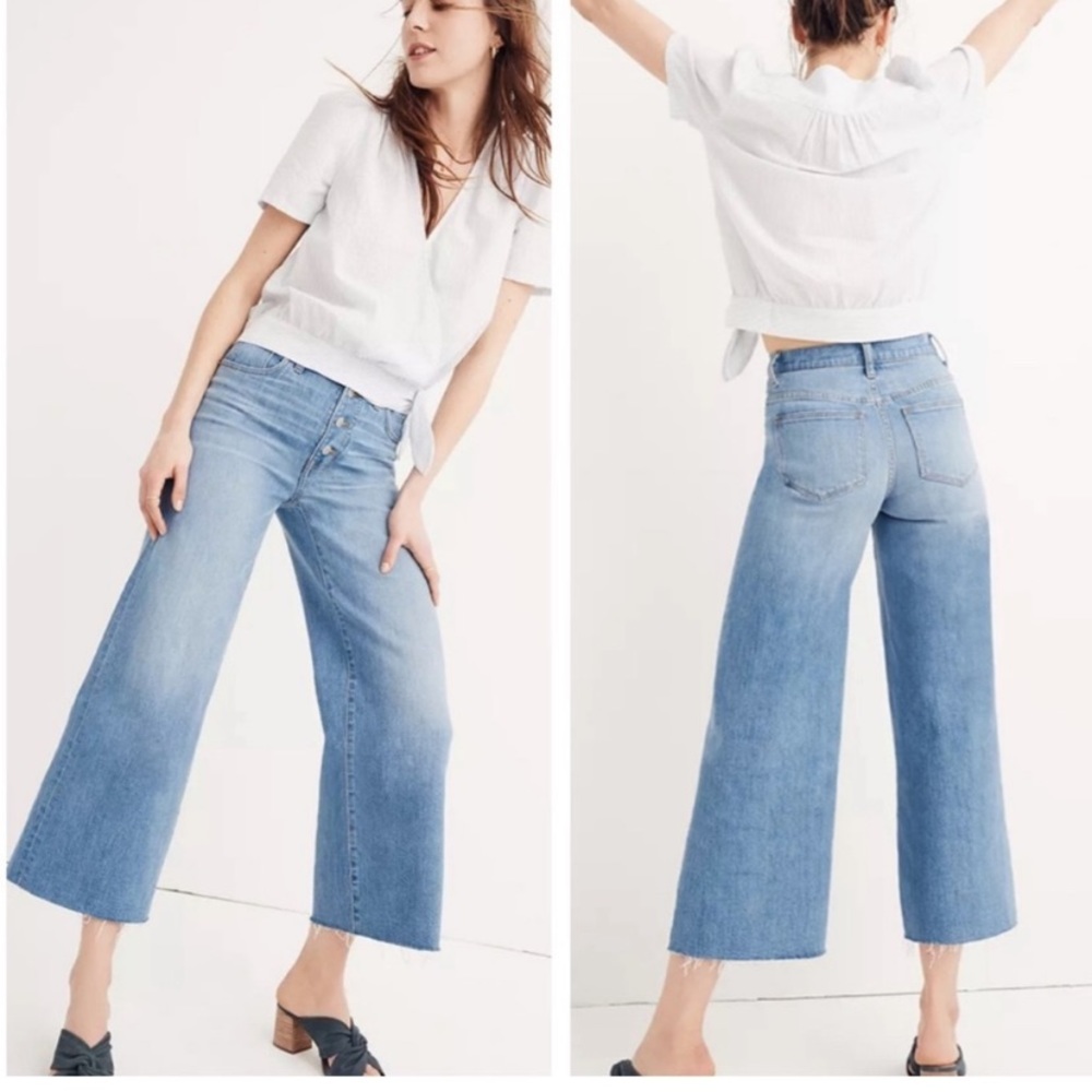 Madewell crop wide leg jeans, size 23
